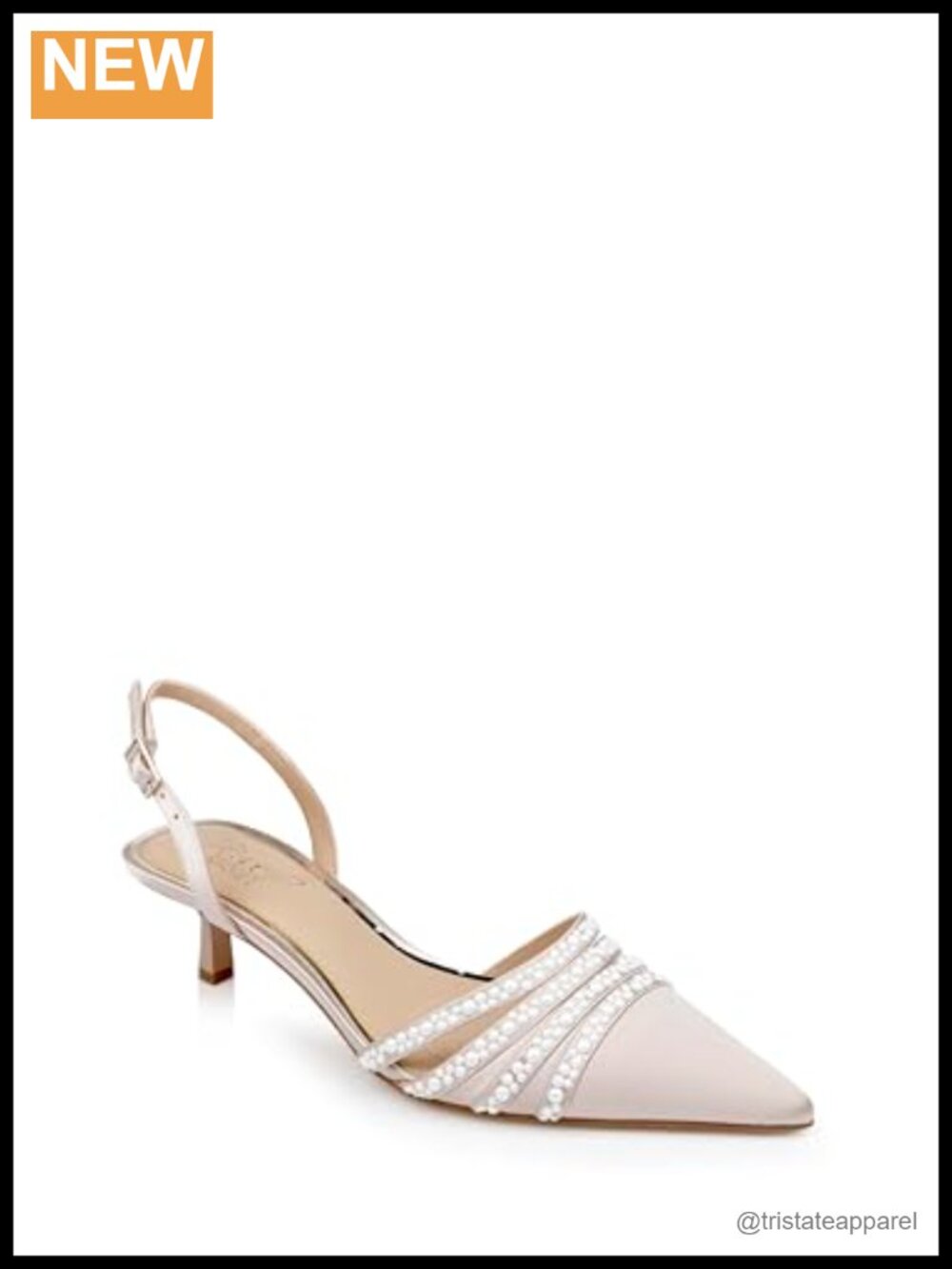 Bejeweled Slingback Kitten Heel Pointed Toe Formal Pump
